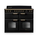 CLDLB110EIPCBL/AB1 Rangemaster Classic Deluxe 110cm Base Cavity Induction Range Cooker - Charcoal Black & Brass