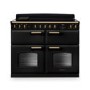 Rangemaster Classic Deluxe 110cm Base Cavity Induction Range Cooker - Charcoal Black & Brass