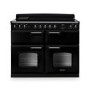 Rangemaster Classic Deluxe 110cm Base Cavity Induction Range Cooker - Gloss Black & Chrome