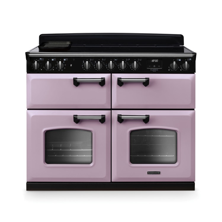 Rangemaster Classic Deluxe 110cm Base Cavity Induction Range Cooker - Heather & Chrome