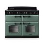 Rangemaster Classic Deluxe 110cm Base Cavity Induction Range Cooker - Mineral Green & Chrome
