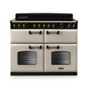 CLDLB110EIPPCR/AB1 Rangemaster Classic Deluxe 110cm Base Cavity Induction Range Cooker - Pale Cream & Brass