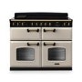 Rangemaster Classic Deluxe 110cm Base Cavity Induction Range Cooker - Pale Cream & Brass