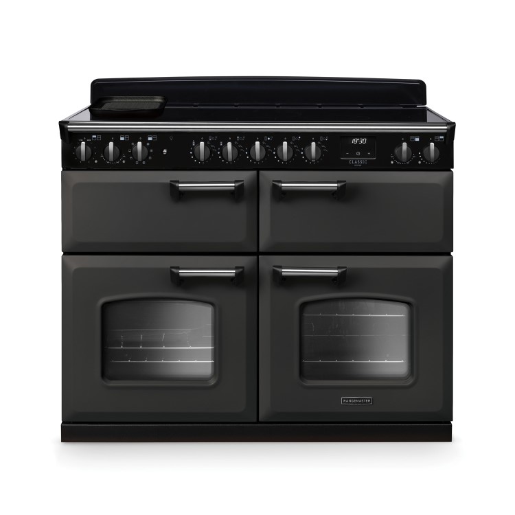 Rangemaster Classic Deluxe 110cm Base Cavity Induction Range Cooker - Slate & Chrome