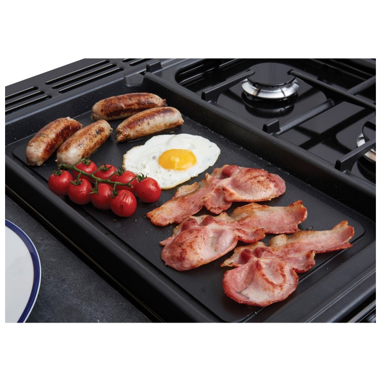 Rangemaster Classic Deluxe 110cm Dual Fuel Range Cooker - Charcoal Black & Chrome