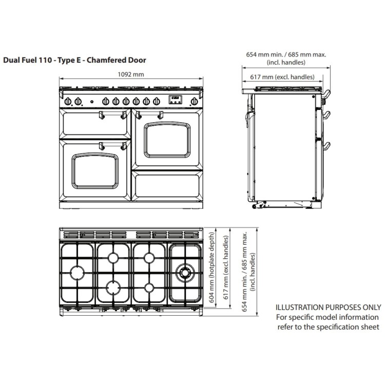 Rangemaster Classic Deluxe 110cm Dual Fuel Range Cooker - Pale Cream & Brass