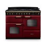 Rangemaster Classic Deluxe 110cm Dual Fuel Range Cooker - Bordeaux & Brass