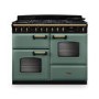 Rangemaster Classic Deluxe 110cm Dual Fuel Range Cooker - Mineral Green & Brass