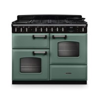 Rangemaster Classic Deluxe 110cm Dual Fuel Range Cooker - Mineral Green & Chrome Rangemaster Classic Deluxe 110cm Dual Fuel Range Cooker - Mineral Green & Chrome