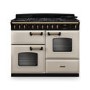 Rangemaster Classic Deluxe 110cm Dual Fuel Range Cooker - Pale Cream & Brass