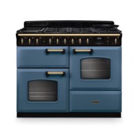 Rangemaster Classic Deluxe 110cm Dual Fuel Range Cooker - Stone Blue & Brass Rangemaster Classic Deluxe 110cm Dual Fuel Range Cooker - Stone Blue & Brass
