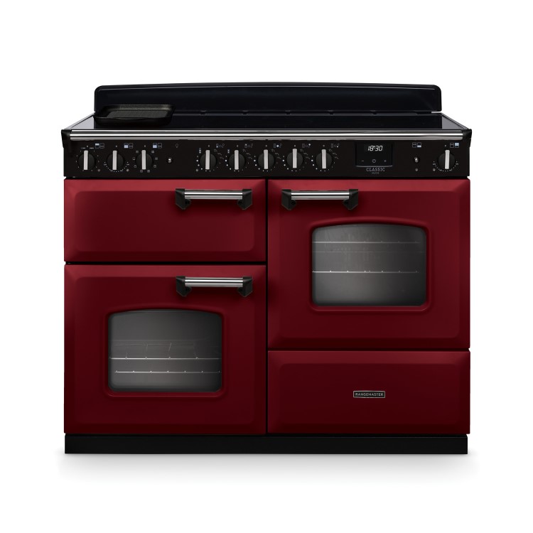 Rangemaster Classic Deluxe 110cm Induction Range Cooker - Bordeaux & Chrome