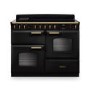 Rangemaster Classic Deluxe 110cm Induction Range Cooker - Charcoal Black & Brass