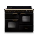 CLDLO110EIPGBL/AB1 Rangemaster Classic Deluxe 110cm Induction Range Cooker - Gloss Black & Brass