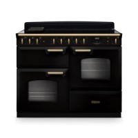 Rangemaster Classic Deluxe 110cm Induction Range Cooker - Gloss Black & Brass Rangemaster Classic Deluxe 110cm Induction Range Cooker - Gloss Black & Brass