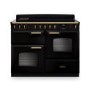 Rangemaster Classic Deluxe 110cm Induction Range Cooker - Gloss Black & Brass