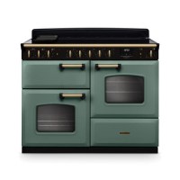 Rangemaster Classic Deluxe 110cm Induction Range Cooker - Mineral Green & Brass