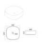 Square Countertop Basin 423mm - Clifton