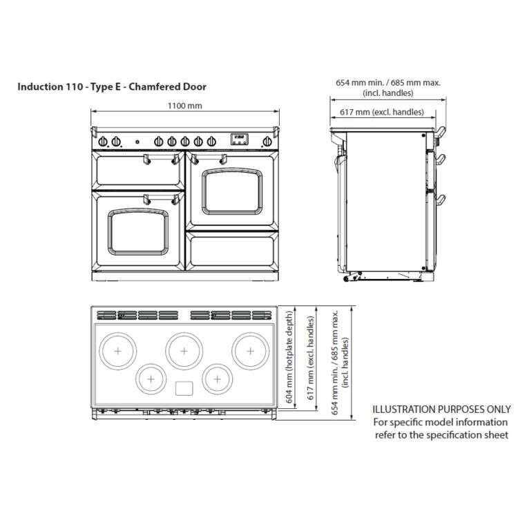 Rangemaster Classic 110cm Induction Range Cooker - Bordeaux