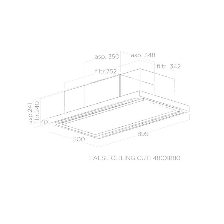 Refurbished Elica Cloud 7 CLOUD-SEVEN-DO 90cm Ceiling Extractor Cooker Hood Stainless Steel