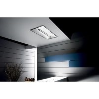 Elica CLOUDNINE Ceiling Mounted Cooker Hood Stainless Steel And White Glass