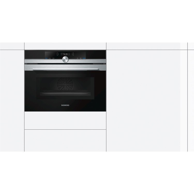 GRADE A1 - Siemens CM633GBS1B iQ700 Built In Compact Electric Single Oven with Microwave Function - Stainless Steel