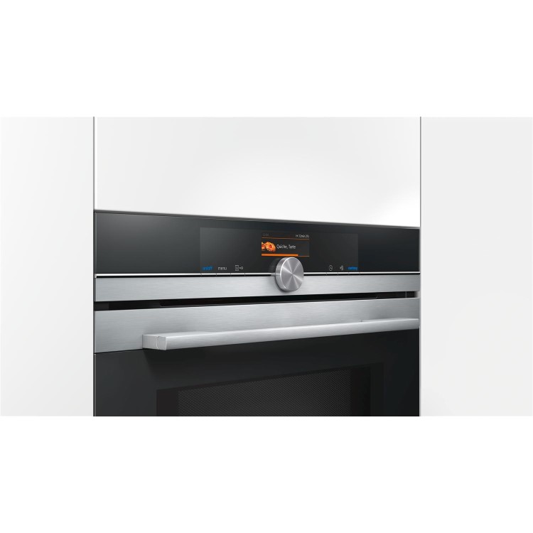 Siemens iQ700 Electric Self Cleaning Compact Single Oven and Microwave - Stainless Steel