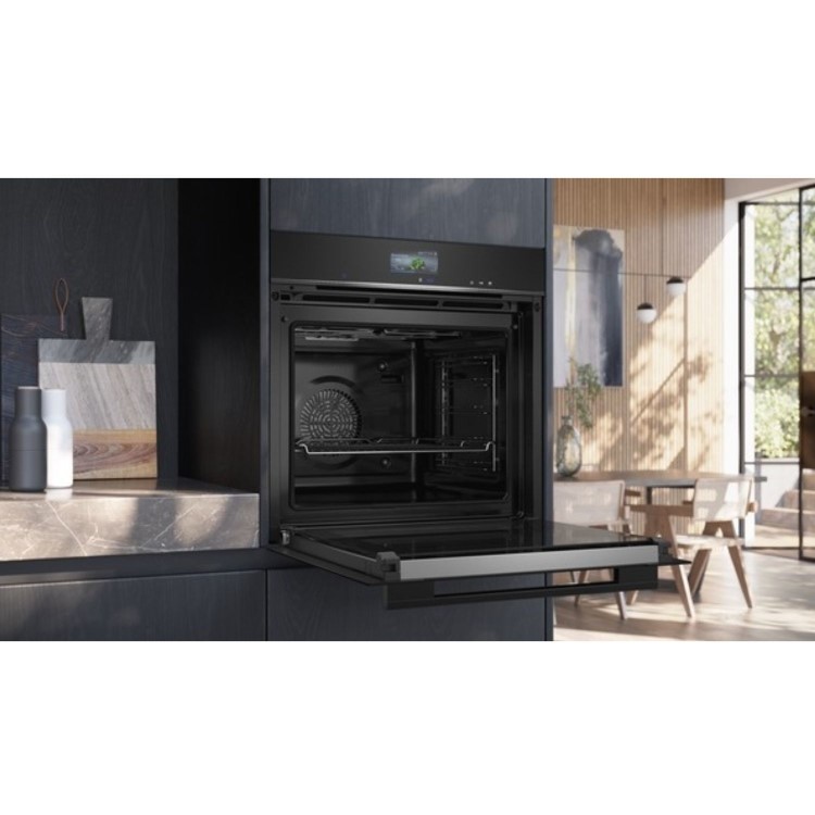 Siemens iQ700 HR776G1B1B Electric Single Oven with Steam Function - Black