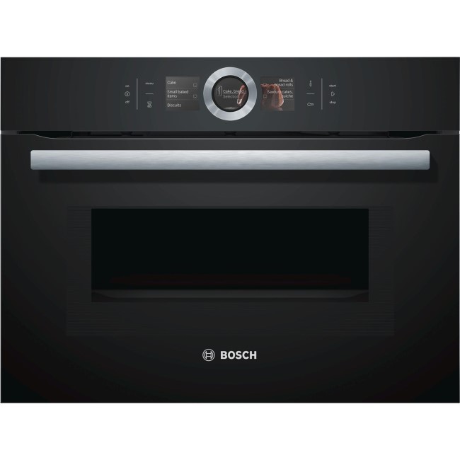 Bosch Series 8 Built-In Compact Oven and Microwave Combination with Home Connect - Black