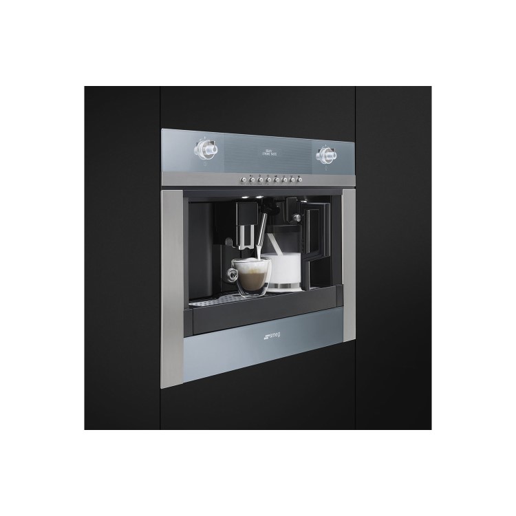 Smeg CMSC451 Linea Compact Fully Automatic Built-in Coffee Machine Stainless Steel