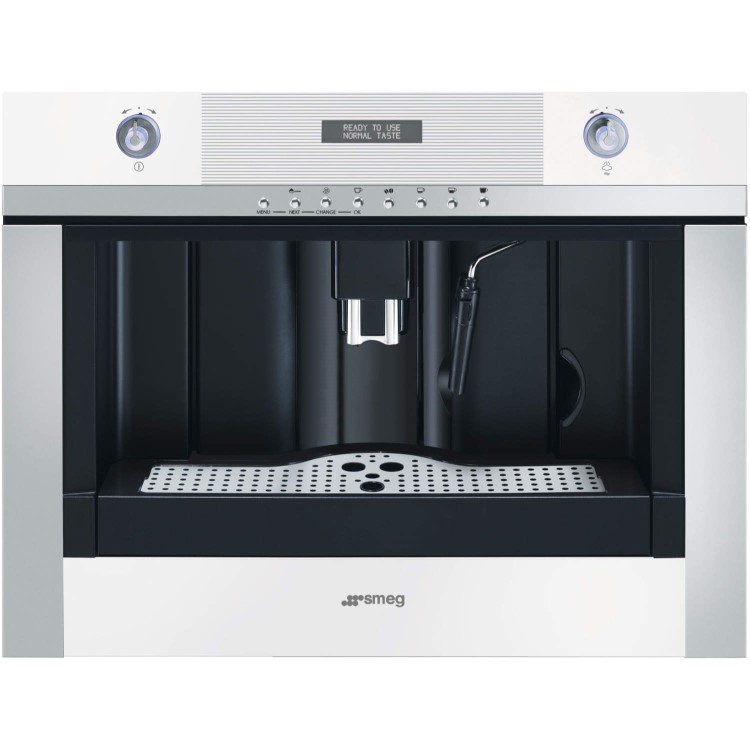 Smeg CMSC45B Linea Compact Fully Automatic Built-in Coffee Machine - White