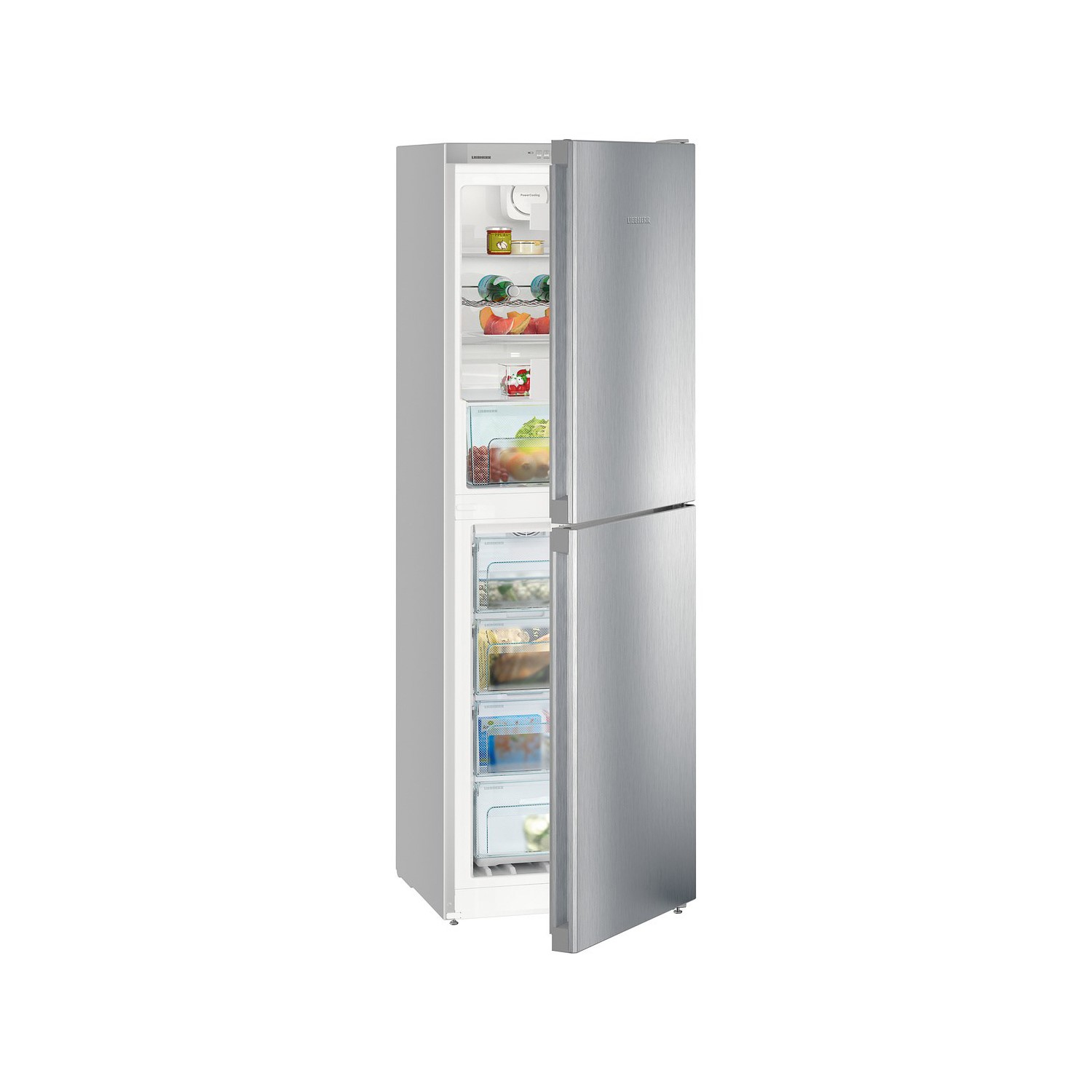liebherr 294 litre 50 50 freestanding fridge freezer stainless steel look cnel4213 appliances direct