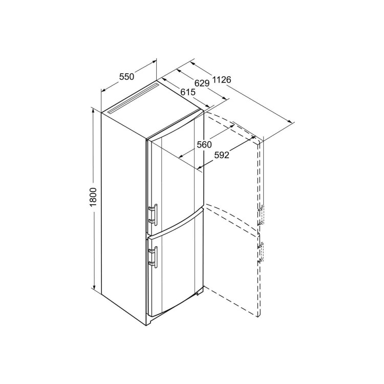 GRADE A3 - liebherr CNSL3033 NoFrost Freestanding Fridge Freezer - Silver