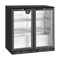Culinox Undercounter Double Hinged Door Back Bar Bottle Cooler - Black 207ltr