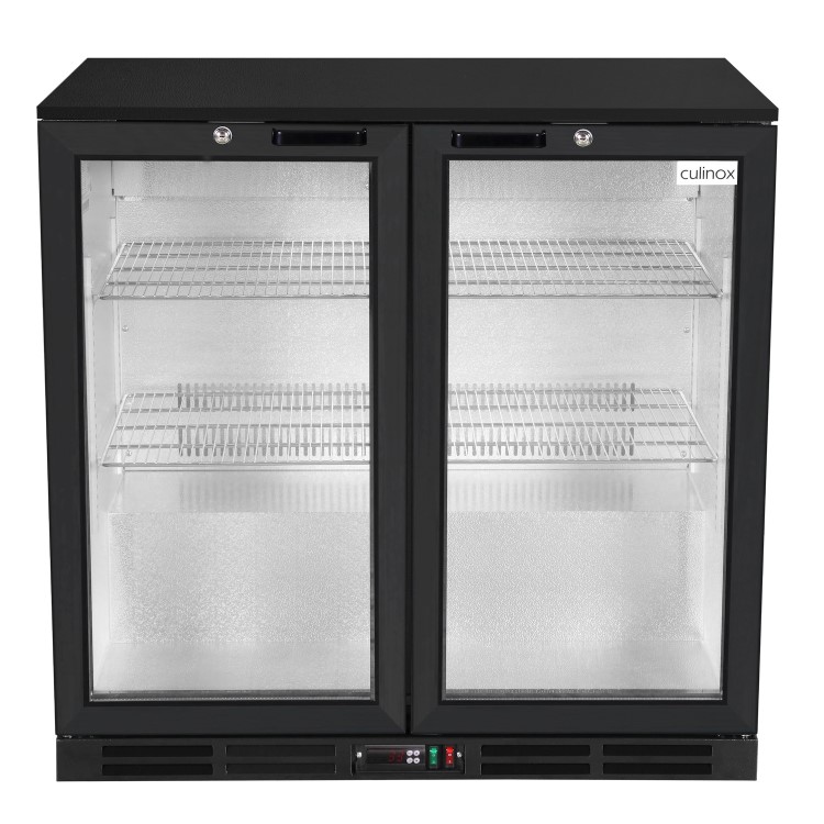 Culinox Double Hinged Door Bottle Cooler - 207 Ltr, Black, Plug In