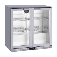 Culinox Undercounter Double Hinged Door Back Bar Bottle Cooler - Silver 207ltr