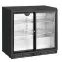 CNX-BB2SB Culinox Double Sliding Door Bottle Cooler - 207Ltr, Black, 900mm Wide