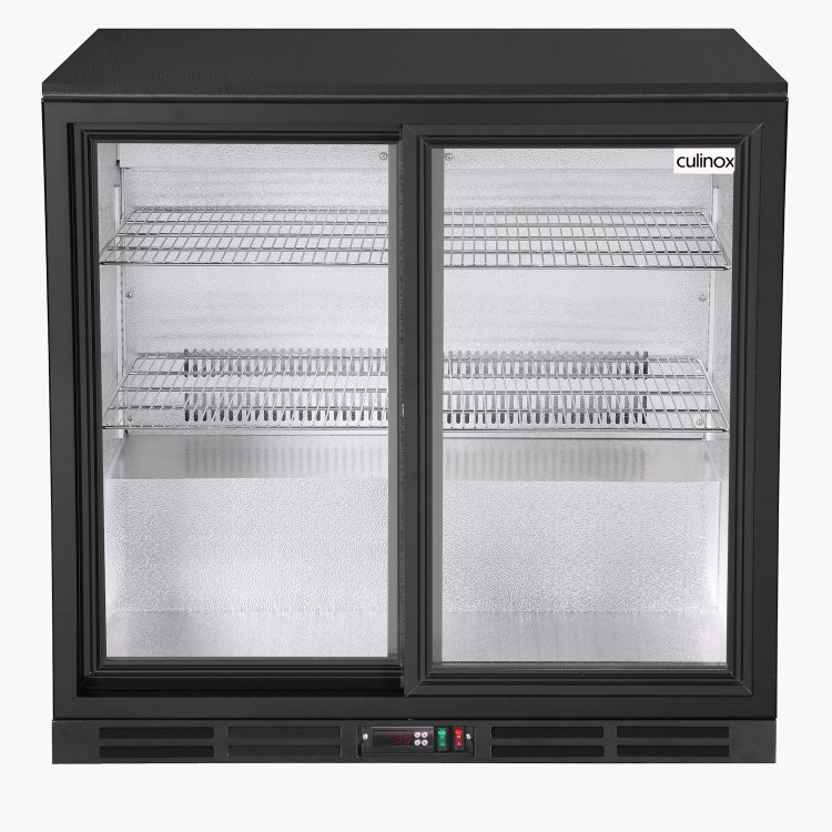 Culinox Double Sliding Door Bottle Cooler - 207 Ltr, Black