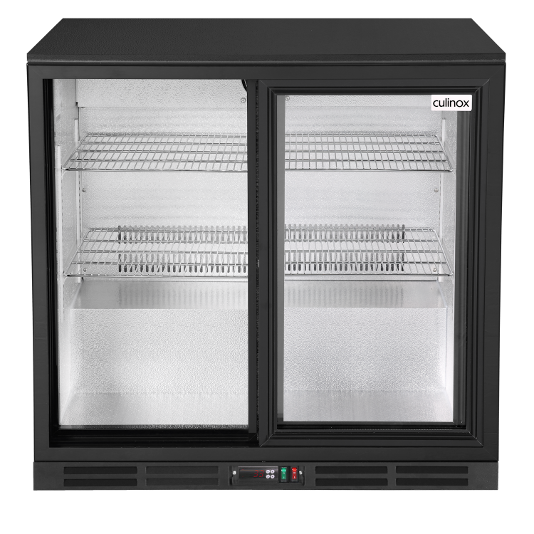 Culinox Double Sliding Door Bottle Cooler - 207 Ltr, Black
