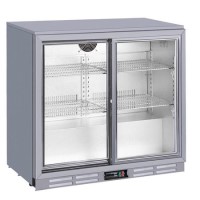 Culinox Undercounter Double Sliding Door Back Bar Bottle Cooler - Silver 207ltr