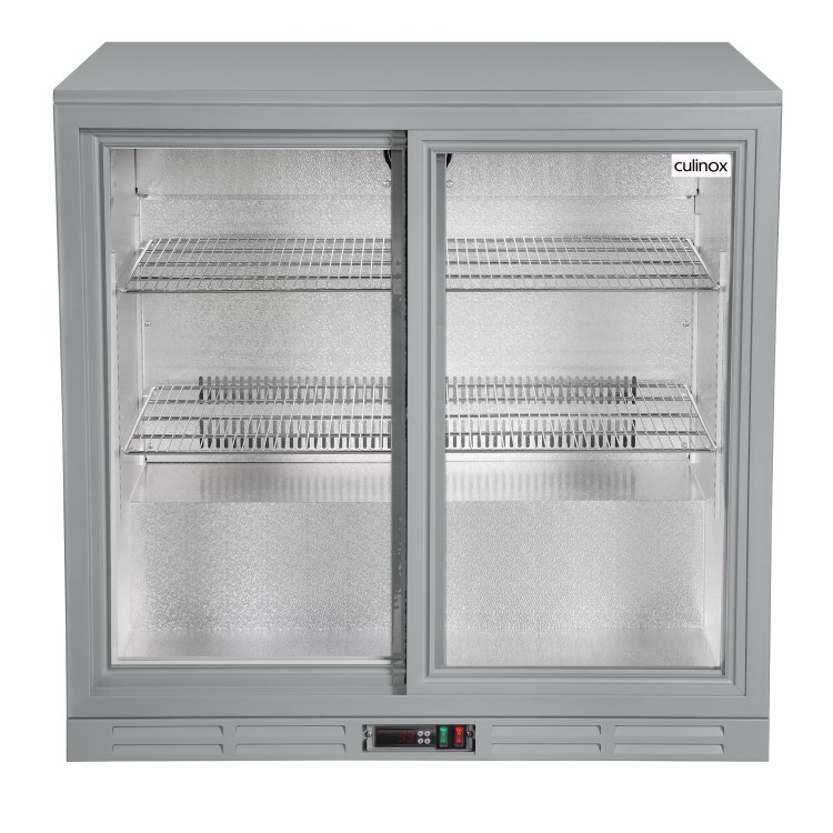 Culinox Double Sliding Door Bottle Cooler - 207 Ltr, Silver, Plug In