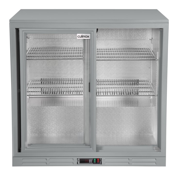 Culinox Double Sliding Door Bottle Cooler - 207 Ltr, Silver, Plug In