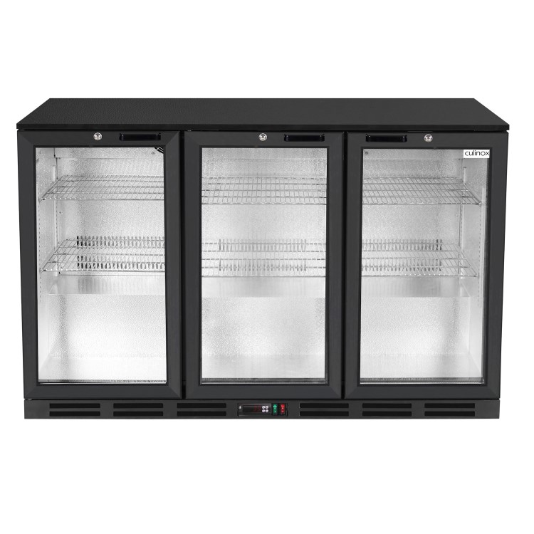 Culinox Triple Hinged Door Bottle Cooler - 328 Ltr, Black, 1350mm Wide