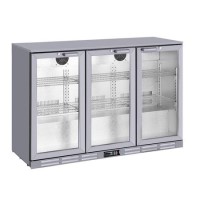 Culinox Undercounter Triple Hinged Door Back Bar Bottle Cooler - Silver 328ltr
