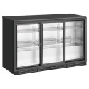 CNX-BB3SB Culinox Triple Sliding Door Bottle Cooler - 328Ltr, Black, 1350mm Wide