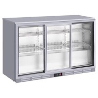 Culinox Undercounter Triple Sliding Door Back Bar Bottle Cooler - Silver 328ltr