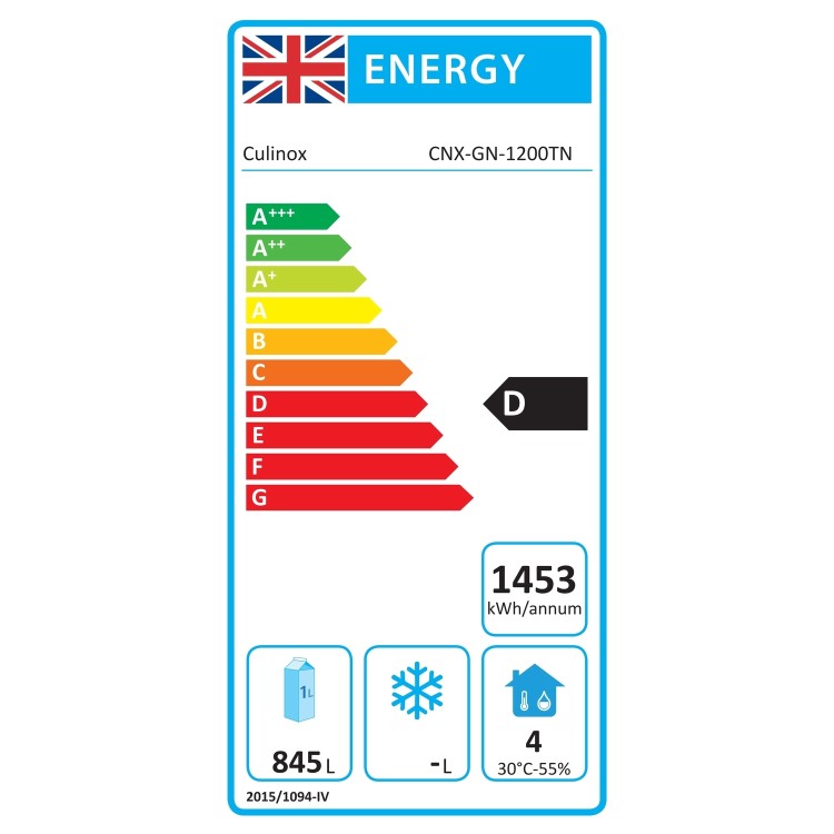 Culinox GN1200TN Double Door Upright Fridge - 1200 Ltr GN 2/1 Ventilated Cooling