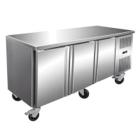 Culinox GN3100TN Premium 3 Door Counter Fridge With Castors - 700mm Deep - GN Compatible 