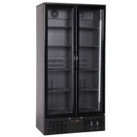 Culinox LG-510H Premium Double Door Upright Display Fridge - 384 Ltr Black