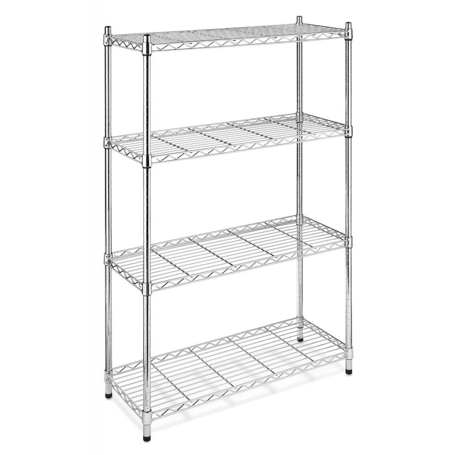 4 Tier Shelving Unit 760mm Wide 350mm Deep Nickel Chrome